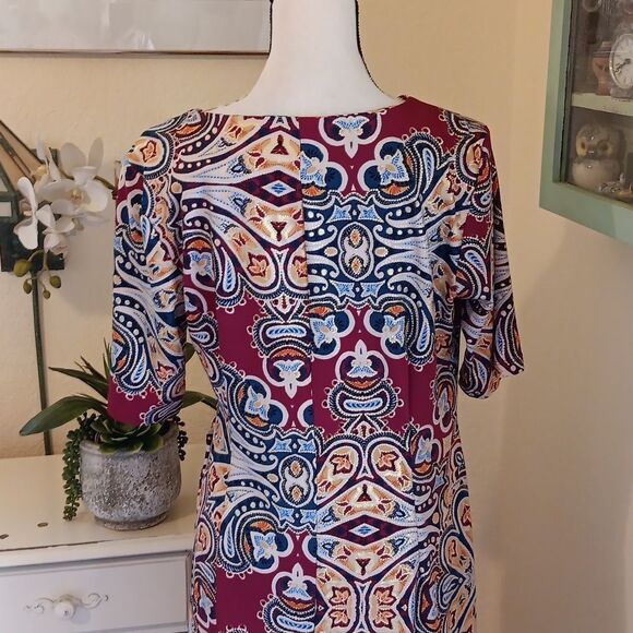 Shelby and Palmer Paisley Textured Soft Knit Dress. Boho. Arty. - Picture 7 of 12